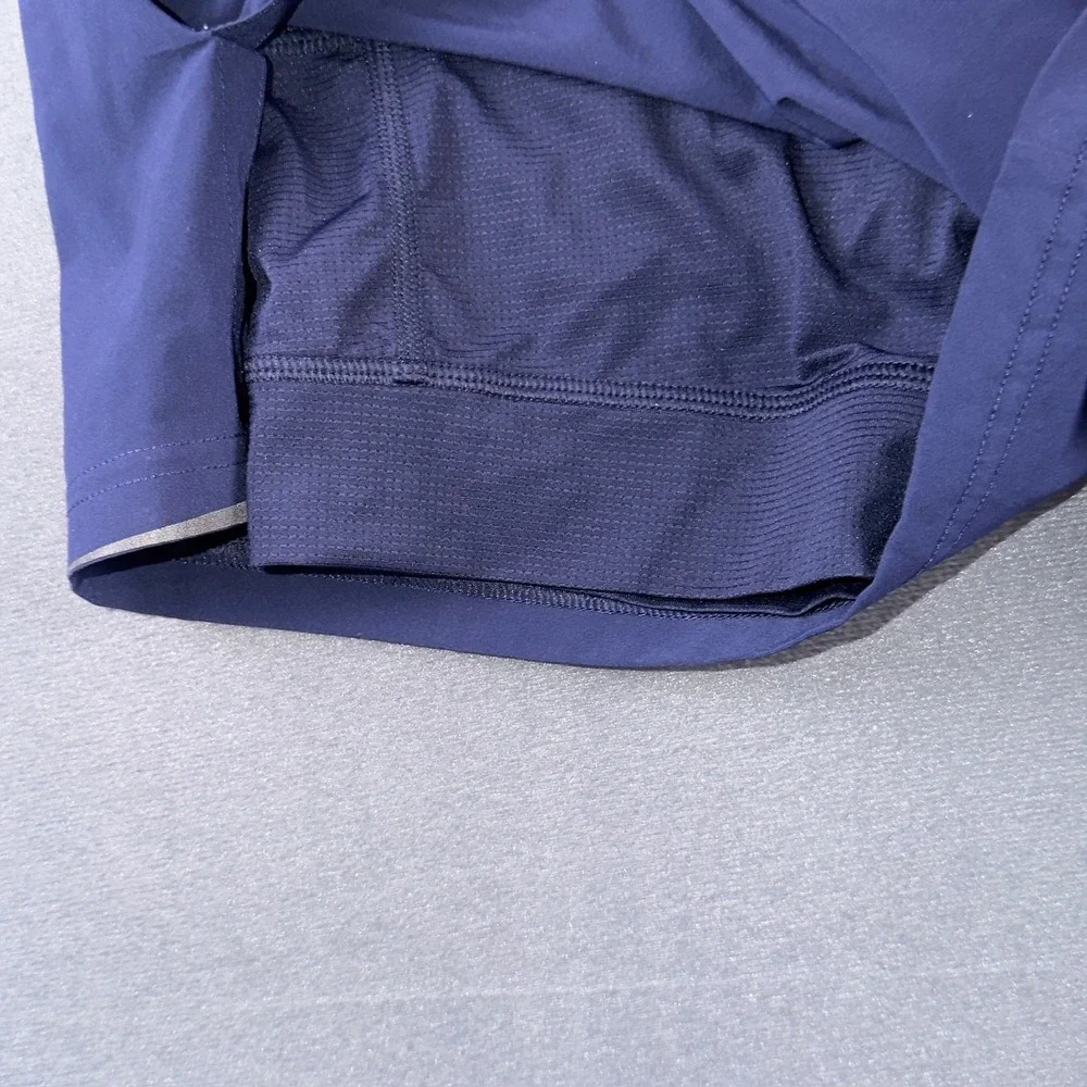 Rhone Mens M Navy Blue 5 Inch Inseam Lined Athletic Training Shorts Orange Trim